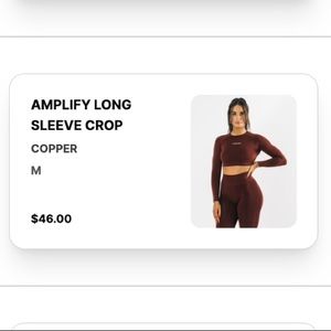 Alphalete Amplify Long Sleeve Crop top size medium